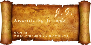 Javorniczky Iringó névjegykártya